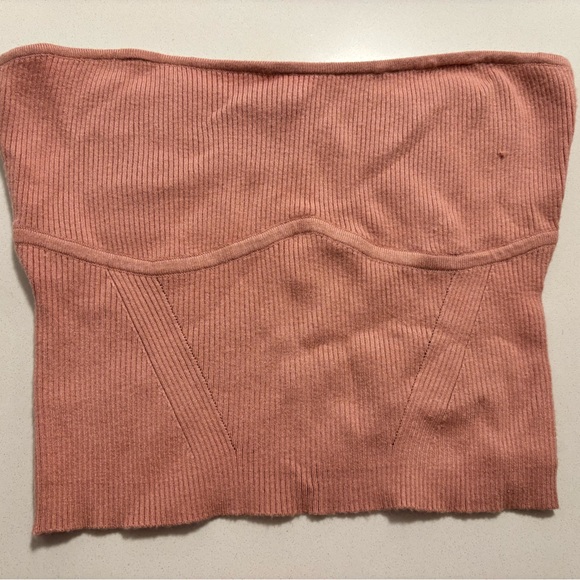 WEWOREWHAT Ribbed Tube Top in Canvas - Picture 3 of 7